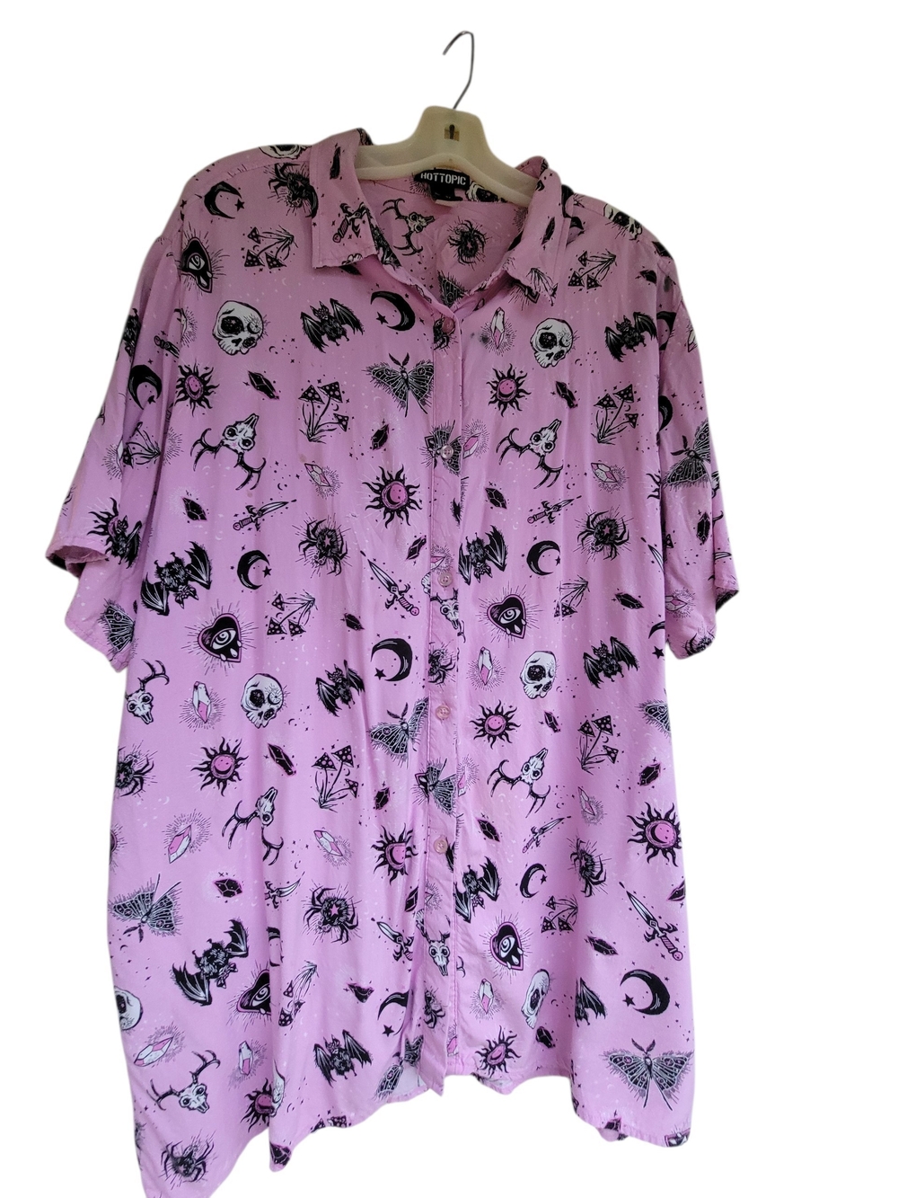 Hot Topic Womens GOTHIC PINK BLACK SHORT SLEEVE SHIRT 3X